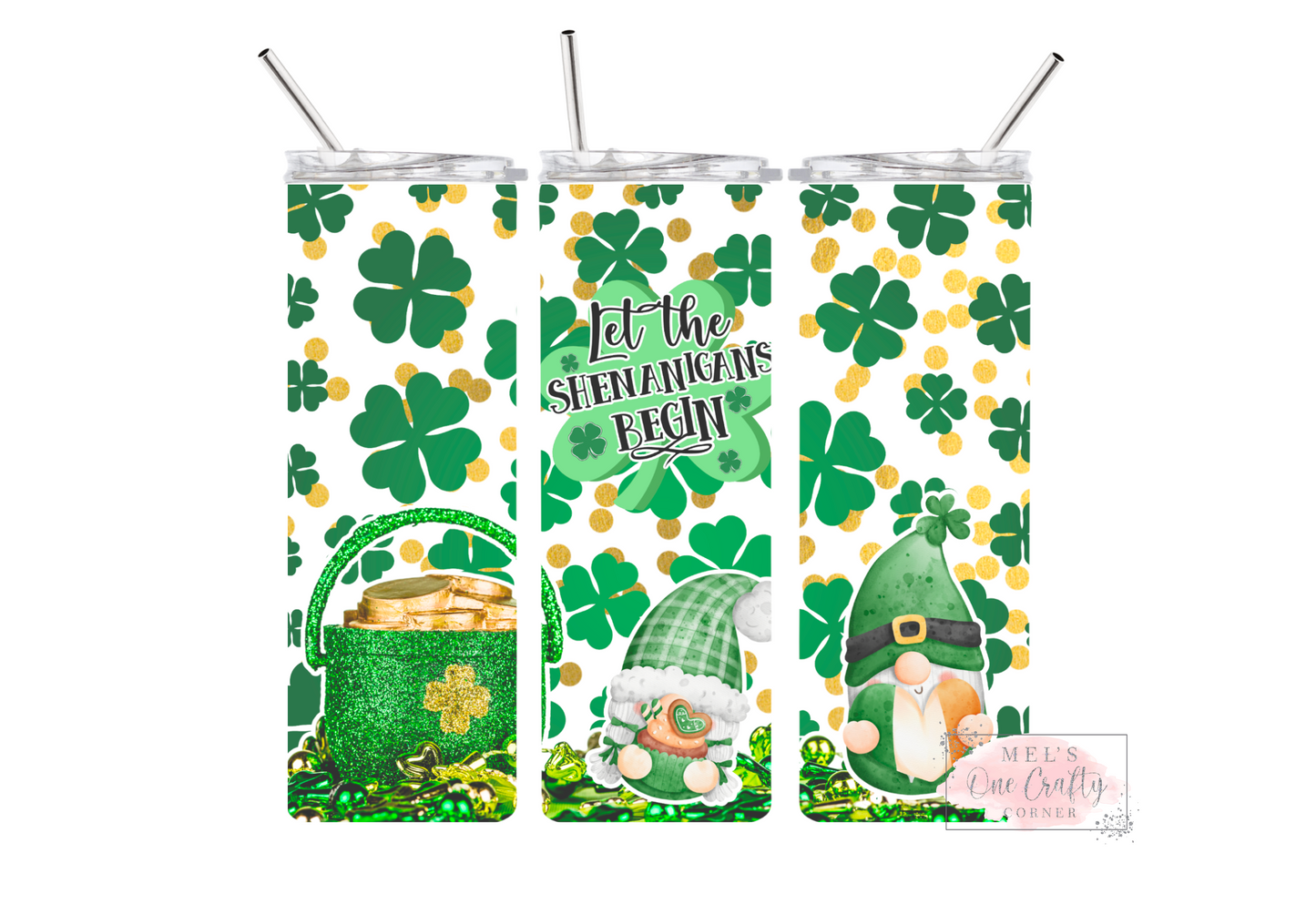 Sublimation Print Tumbler Wrap - St Patty’s Gnomes