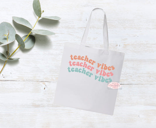 Teacher Vibes Tote Bag
