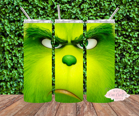 Grinchy Mad Face Tumbler